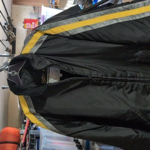 Garage Sale!! Vintage John Deere Fur lined collar work coat reflective sleeve XL